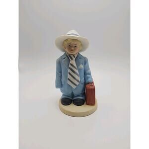 Vtg Homco #1488 Little Boy w/ Oversized Suit & Briefcase Porcelain Figurine 5.5"